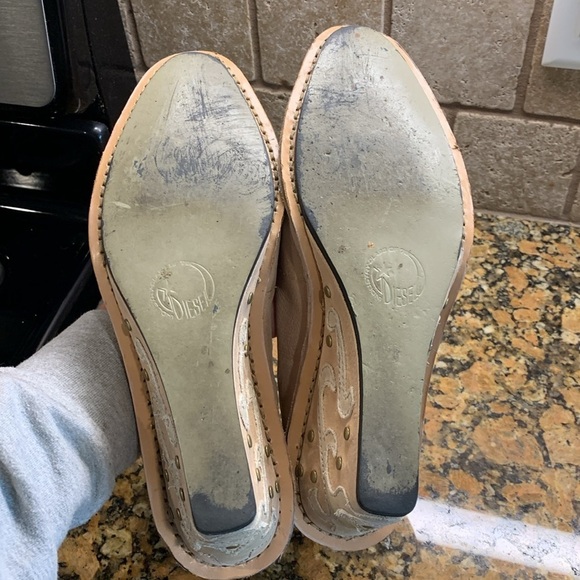 Diesel ”Harness” leather wedge shoes, Size 10 - Picture 3 of 8